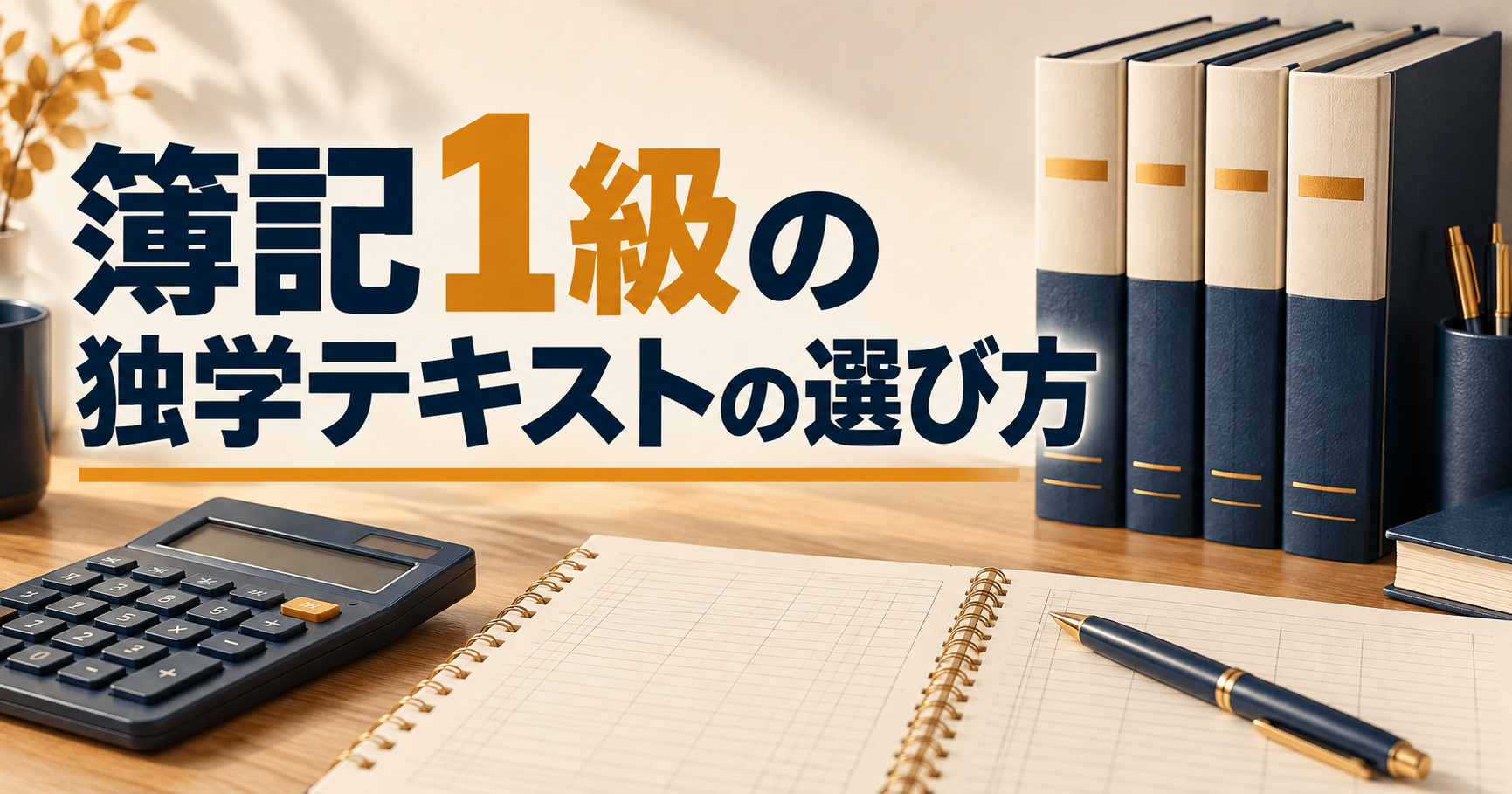 簿記1級の独学テキストの選び方|4科目をどう揃えるかと、買う前に決めておく3つのことのアイキャッチ画像